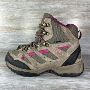 L.L. Bean Women's TEK 2.5 Suede & Mesh Pink & Tan Hiking Boots Size 7.5